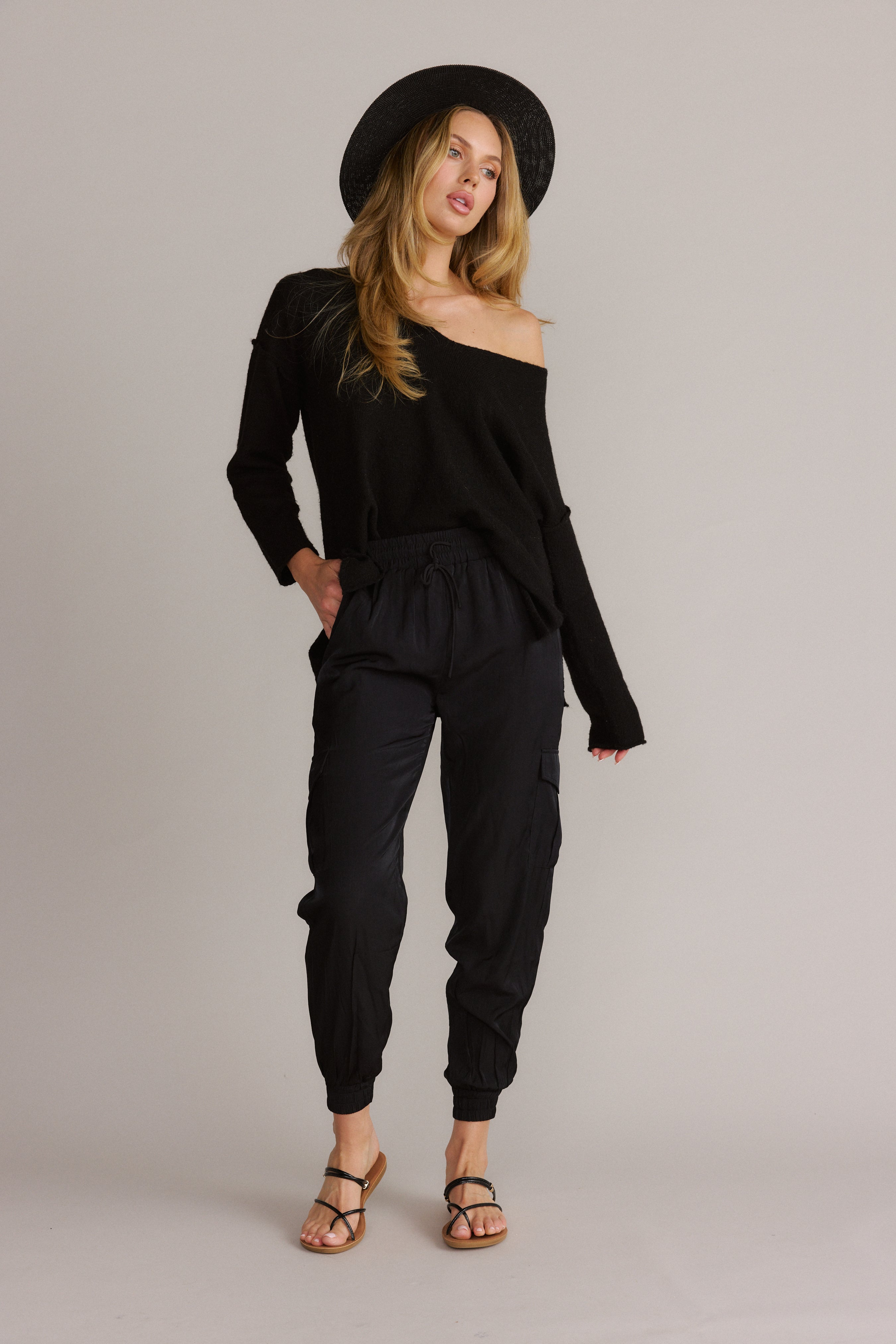 Satin Black Jogger Pants Velvet Vogue